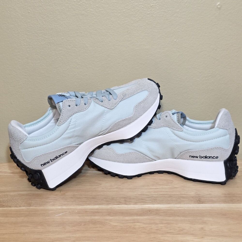New Balance 327 Light Blue Grey White Black WS327WD Women's Size 7.5 - Picture 4 of 8